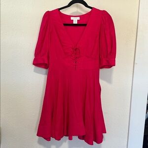 House of Harlow 1960 Hot Pink Lace-Up Dress NWOT